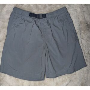 Columbia Sportswear Men's Grey Nylon Hiking Shorts Belted Zip Pocket Size M